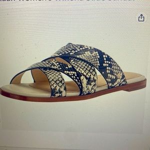 Cole Haan Windows Slide Sandal - Snakeskin Leather Slide - 10